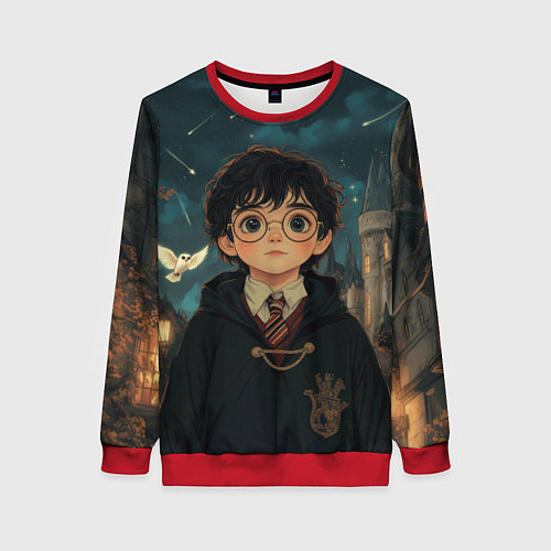 Женский свитшот Гарри Поттер и замки / 3D-Красный – фото 1