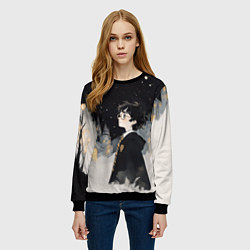 Свитшот женский Гарри Поттер в черной мантии, цвет: 3D-черный — фото 2