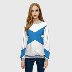Свитшот женский Военно-морской флот: Андреевский флаг, цвет: 3D-меланж — фото 2