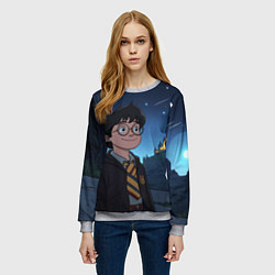 Свитшот женский Довольный Гарри Поттер, цвет: 3D-меланж — фото 2