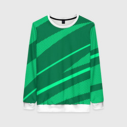 Женский свитшот Зелёный абстракция с полосами