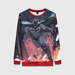Свитшот женский Полет Бэтмена, цвет: 3D-красный