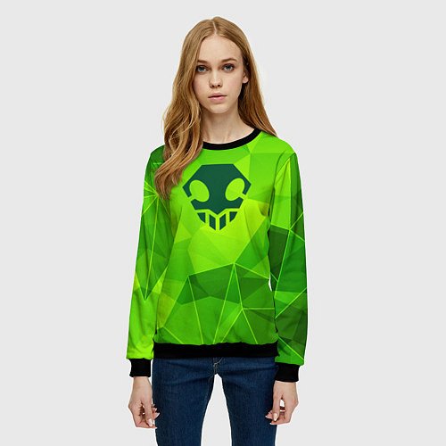 Женский свитшот Bleach green poly / 3D-Черный – фото 3