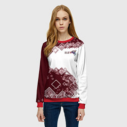 Свитшот женский Сноуборд горы зовут, цвет: 3D-красный — фото 2