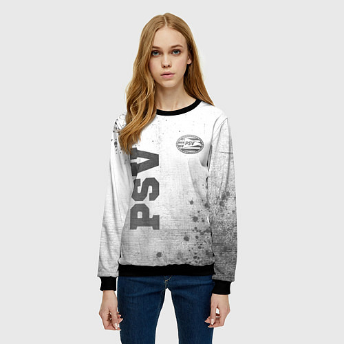 Женский свитшот PSV - white gradient вертикально / 3D-Черный – фото 3