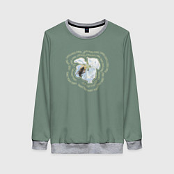 Свитшот женский Весна пчела на цветке, цвет: 3D-меланж