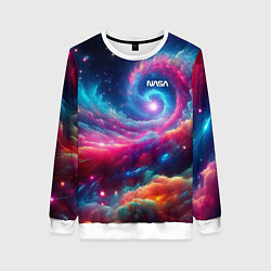 Женский свитшот Неоновая галактическая спираль - нейроарт