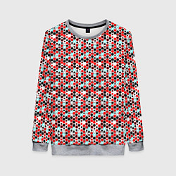 Женский свитшот Киберпанк шестиугольники красные