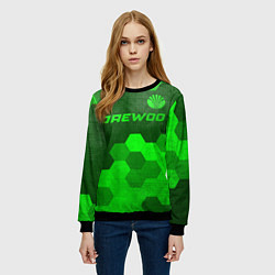 Свитшот женский Daewoo - green gradient посередине, цвет: 3D-черный — фото 2