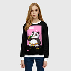 Свитшот женский Rum and Panda, цвет: 3D-белый — фото 2