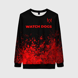 Свитшот женский Watch Dogs - red gradient посередине, цвет: 3D-черный