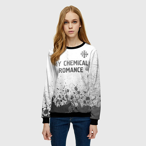 Женский свитшот My Chemical Romance - white gradient посередине / 3D-Черный – фото 3