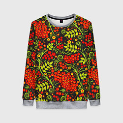 Женский свитшот Красная рябина хохлома