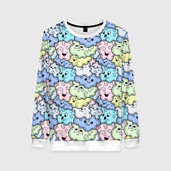 Женский свитшот Милые облачка мультяшные