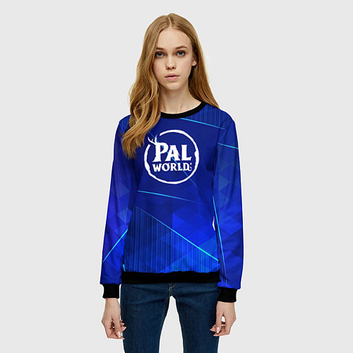 Женский свитшот Palworld blue poly / 3D-Черный – фото 3