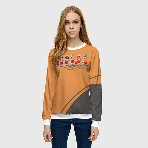 Женский свитшот Пять спортивных кроликов / 3D-Белый – фото 3