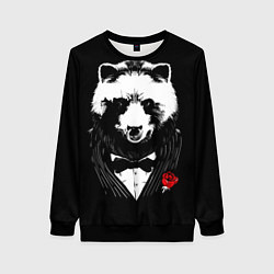 Свитшот женский Панда в черном костюме, цвет: 3D-черный