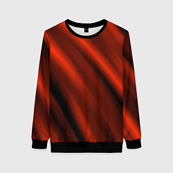 Женский свитшот Красно-оранжевый полосы текстурные с затемнением