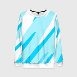 Женский свитшот Белый с голубым абстракция