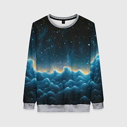 Женский свитшот Облака и черное небо текстура