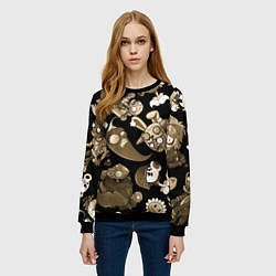Свитшот женский Растения против зомби в бежевом цвете, цвет: 3D-черный — фото 2