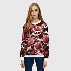 Свитшот женский Растения против зомби в красном цвете, цвет: 3D-белый — фото 2
