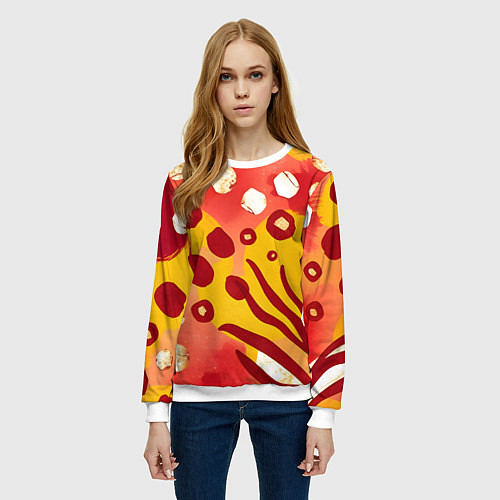 Женский свитшот Африканский паттерн / 3D-Белый – фото 3