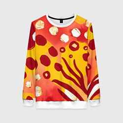 Свитшот женский Африканский паттерн, цвет: 3D-белый