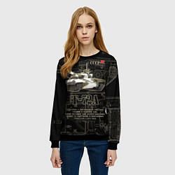 Свитшот женский Т-72 основной боевой танк, цвет: 3D-черный — фото 2