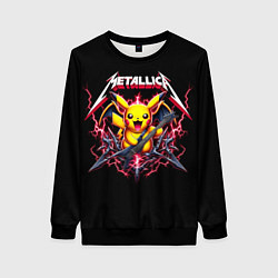 Свитшот женский Metallica - cool Pikachu, цвет: 3D-черный