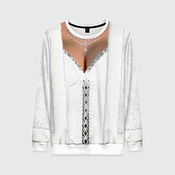 Свитшот женский Костюм невесты с ожерельем, цвет: 3D-белый