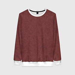 Женский свитшот Красно-коричневый текстурный однотонный