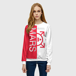 Свитшот женский 30 Seconds to Mars poster, цвет: 3D-белый — фото 2