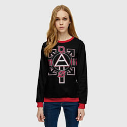 Свитшот женский 30 Seconds to Mars - poster, цвет: 3D-красный — фото 2