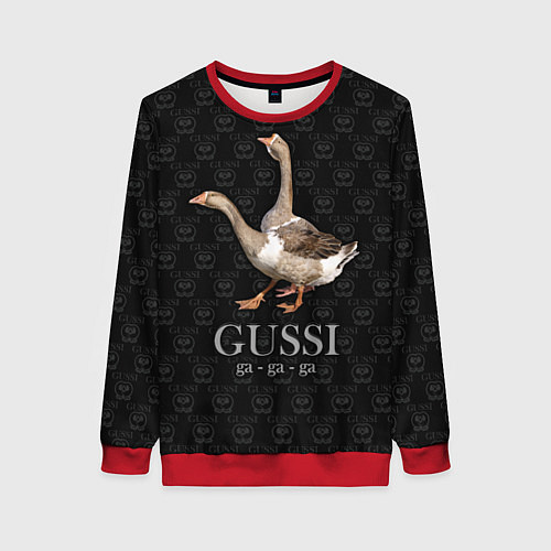Женский свитшот Гуси га-га-га / 3D-Красный – фото 1