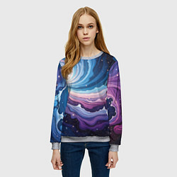Свитшот женский Космическая волна, цвет: 3D-меланж — фото 2