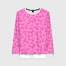 Женский свитшот Малиново розовые пузыри и горохи