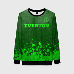Свитшот женский Everton - green gradient посередине, цвет: 3D-черный