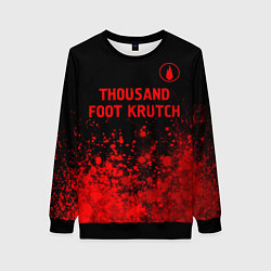 Свитшот женский Thousand Foot Krutch - red gradient посередине, цвет: 3D-черный