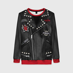 Свитшот женский Косуха с нашивками Metallica, цвет: 3D-красный