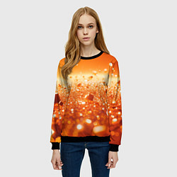Свитшот женский Оранжевые блестящие частицы текстура, цвет: 3D-черный — фото 2