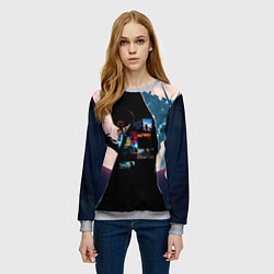Свитшот женский Для любителя аниме, цвет: 3D-меланж — фото 2