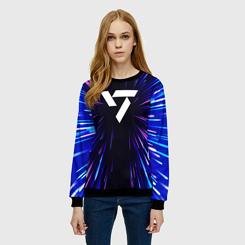 Женский свитшот Seventeen neon energy / 3D-Черный – фото 3