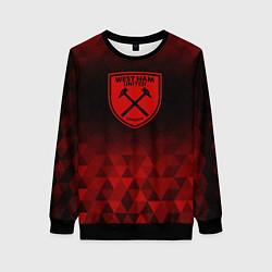Свитшот женский West Ham red poly, цвет: 3D-черный
