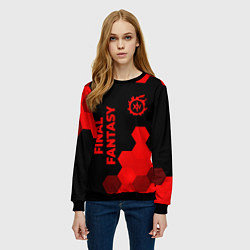 Свитшот женский Final Fantasy - red gradient вертикально, цвет: 3D-черный — фото 2