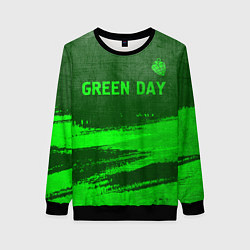 Свитшот женский Green Day - green gradient посередине, цвет: 3D-черный