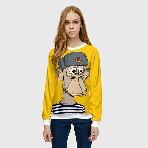 Женский свитшот NFT ape turtleneck / 3D-Белый – фото 3