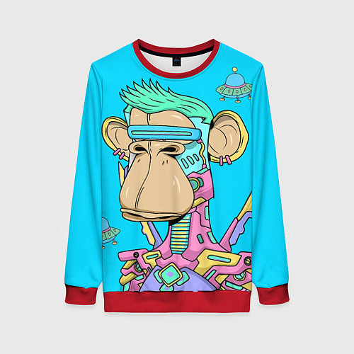 Женский свитшот NFT cyber ape UFO / 3D-Красный – фото 1