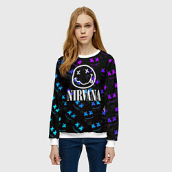 Свитшот женский Nirvana x marshmello neon, цвет: 3D-белый — фото 2