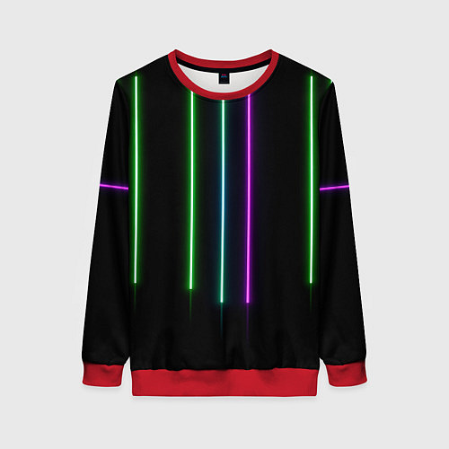 Женский свитшот Neon stripes / 3D-Красный – фото 1